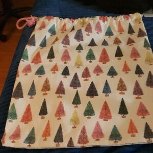 Colorful Drawstring Bag with Tree Pattern